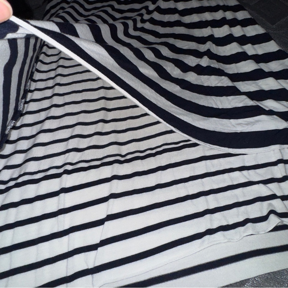 Chelsea & Theodore T Shirt Dress, Navy White Stripe, M, Lined, Rayon, Nautical​​ - Picture 8 of 11